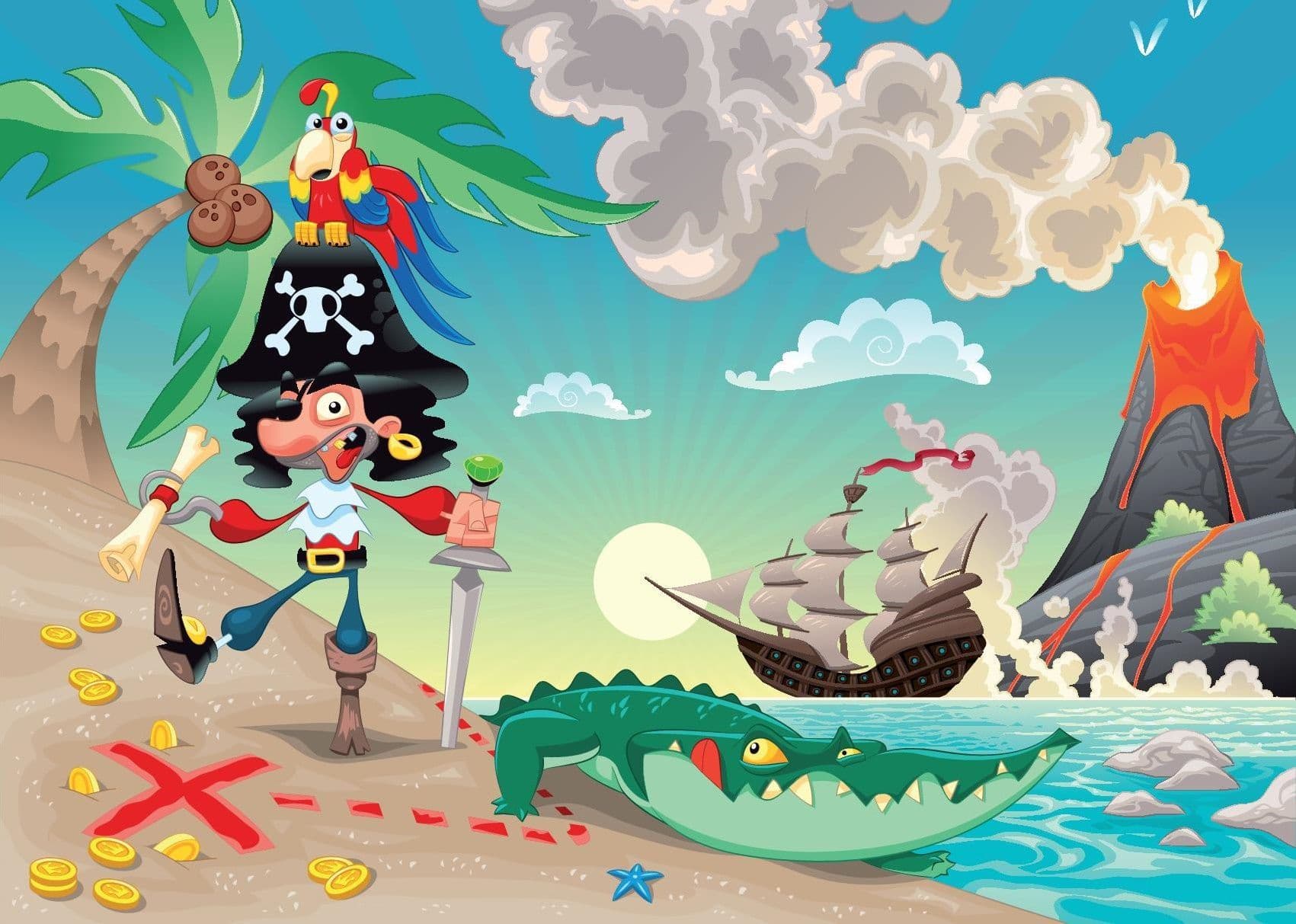 Pirate Island Nursery Cartoon Photo Wallpaper Nice Wall