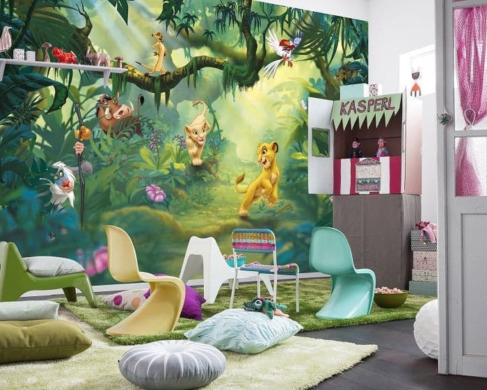 Disney Lion King with Friends Green Jungle Unisex Bedroom Photo Wallpaper Disney