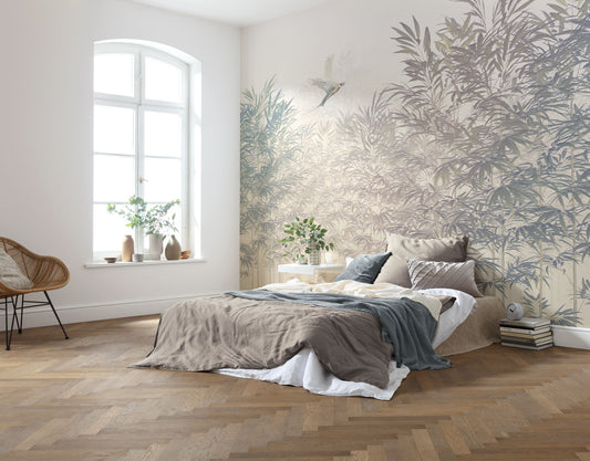 Bamboo Paradise Nature Scenery Bedroom Background Non-woven photo wallpaper