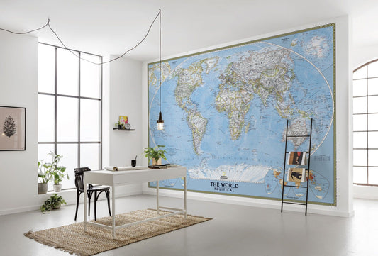 National Geographic Political Map of The World Non-Woven Wall Mural