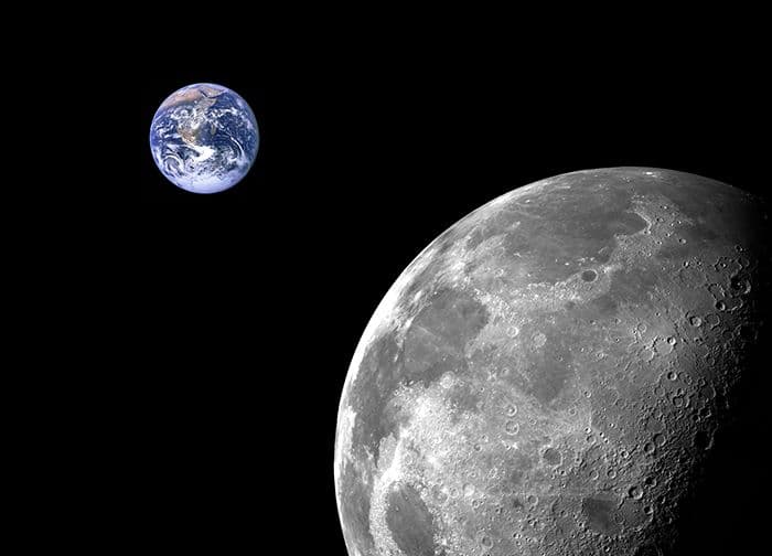 Moon and Earth Space Photo Wallpaper Nice Wall