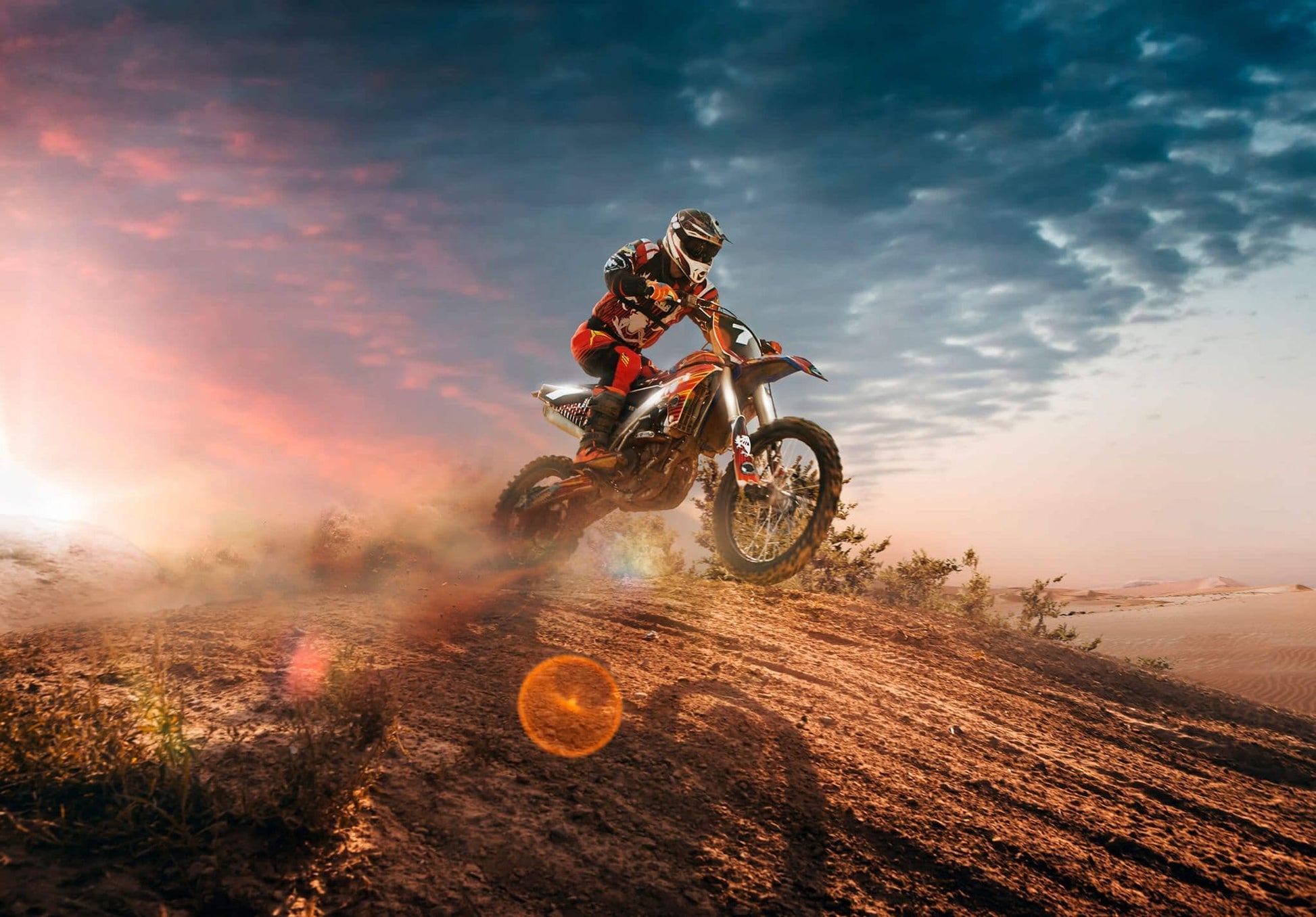 Motocross Offroad Teen Bedroom Non-woven Photo Wallpaper
