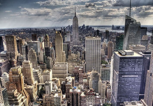 New York Skyline Blue and Grey Photo Wallpaper Nice Wall
