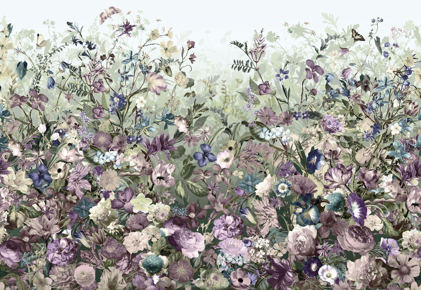 Botanical Design Flowers and Plants Non-Woven Wall Mural