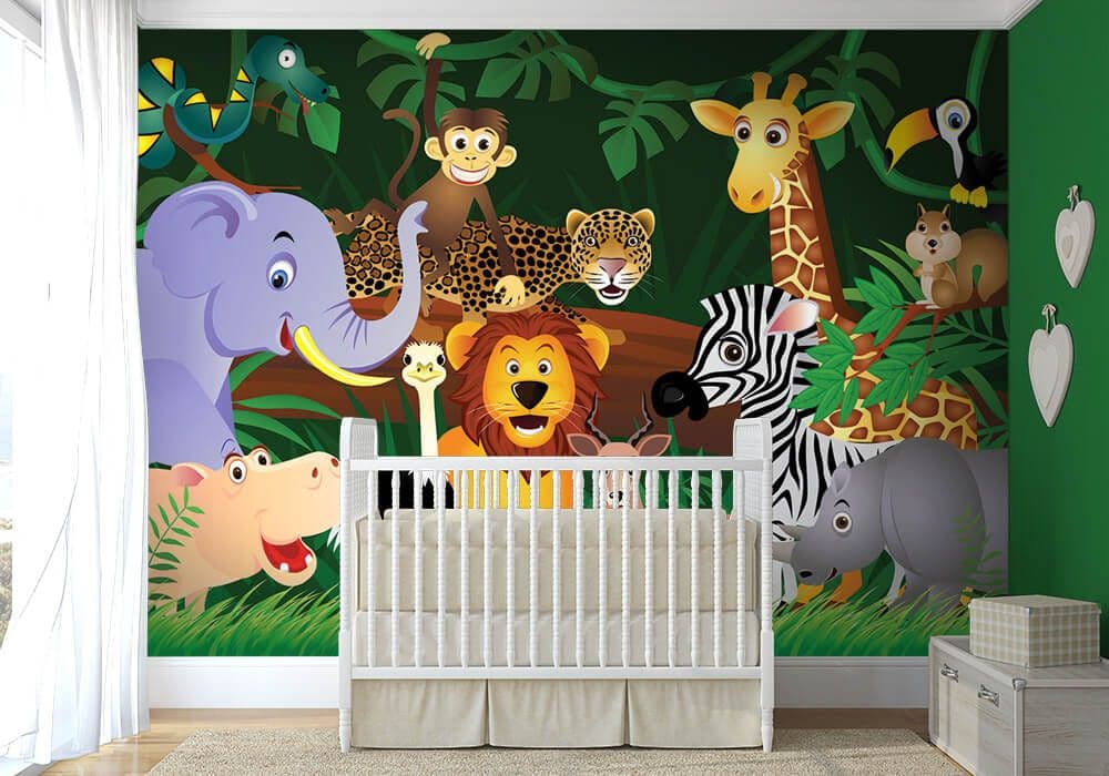 Wild Junge Animals Nursery Photo Wallpaper Nice Wall