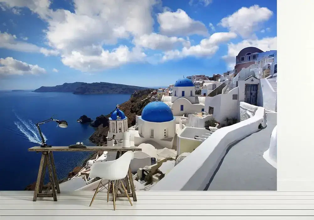 Santorini Holiday Destination Seaside Photo Wallpaper Nice Wall
