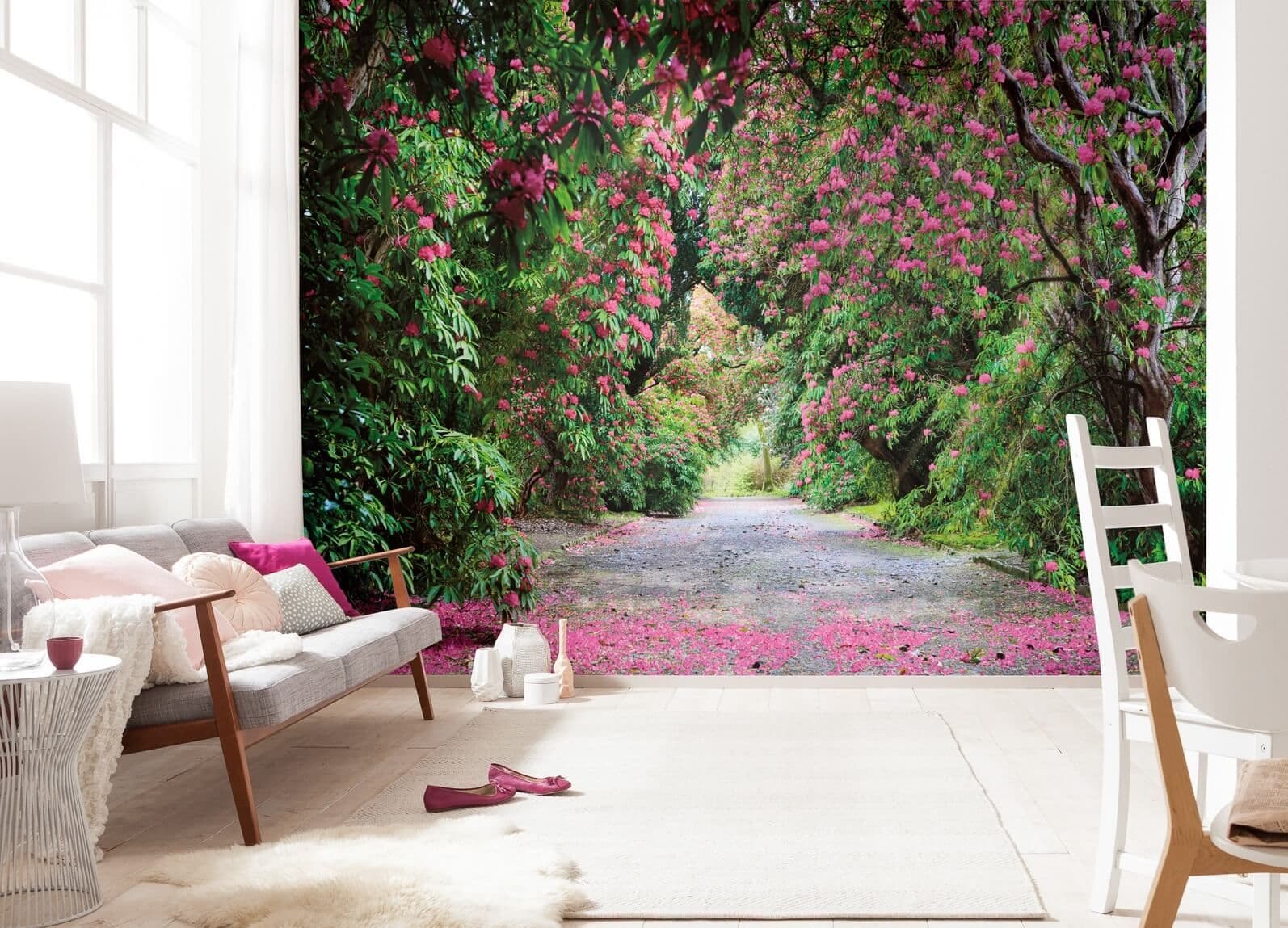 Park Alley Ping and Green Trees Photo Wallpaper