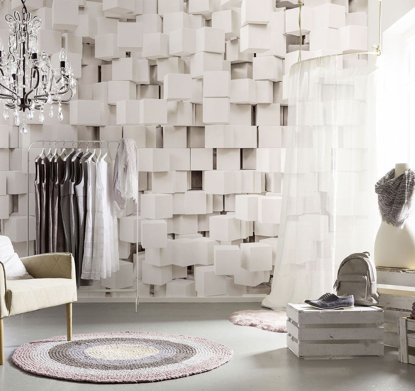 Gravity Blocks 3D Photo Wallpaper