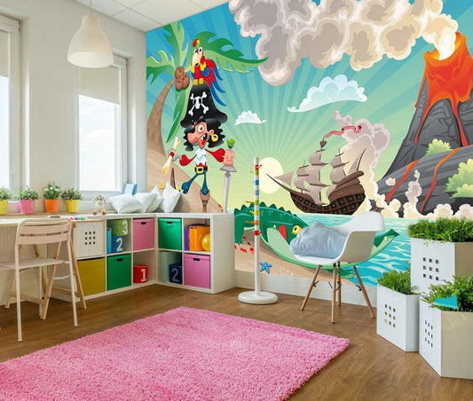 Pirate Island and Ship Nursery Photo Wallpaper Nice Wall