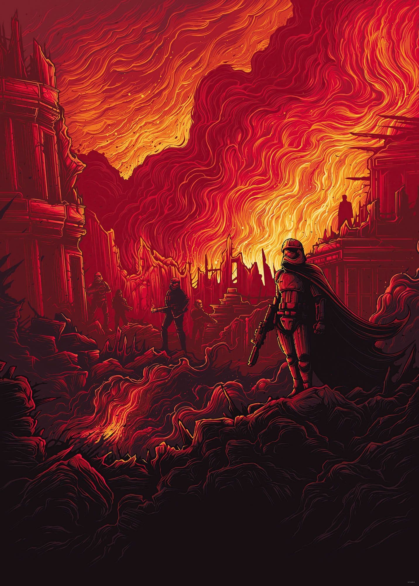 First Order Purge burning city Non-Woven Wallpaper Mural Star Wars