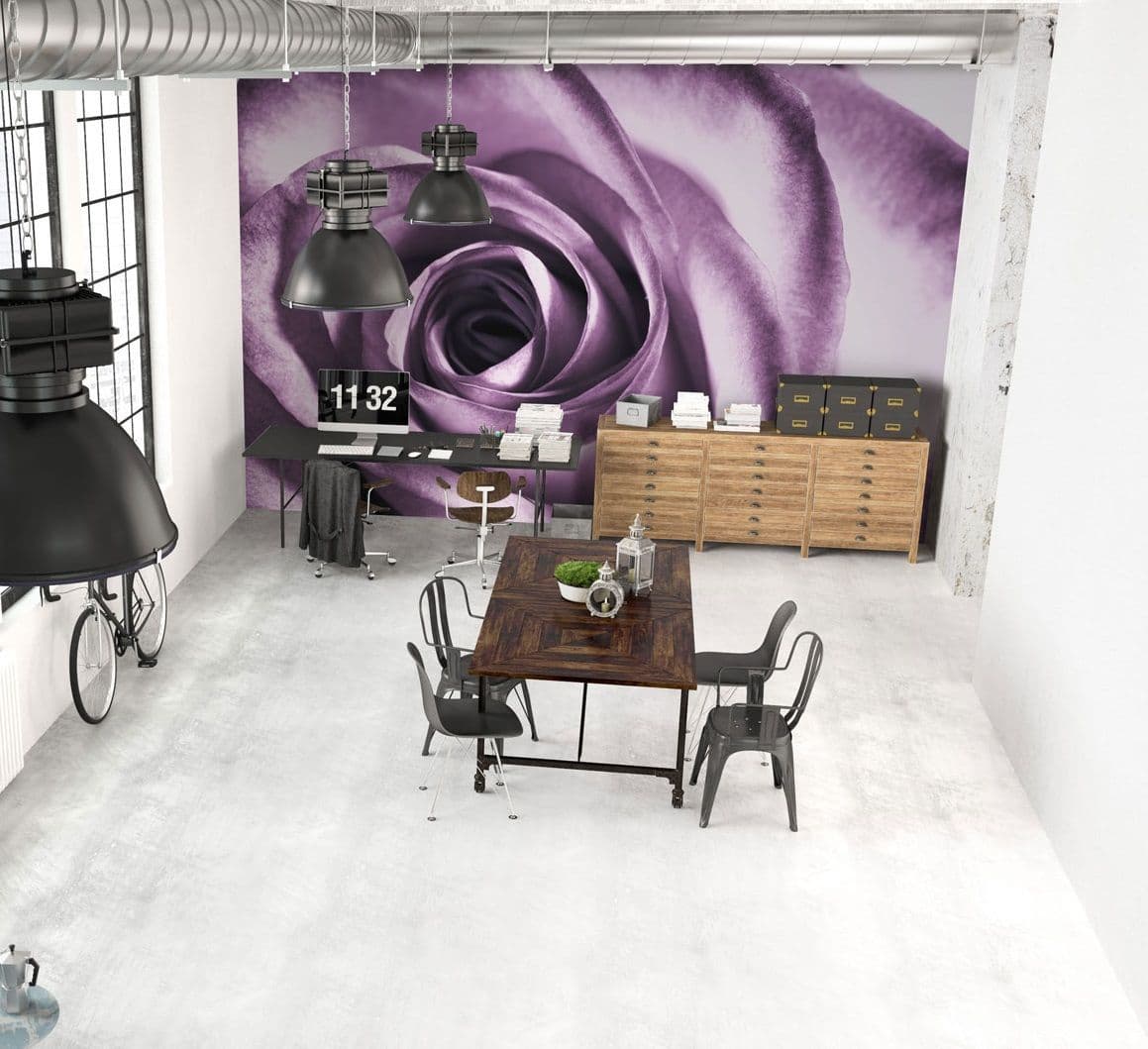 Purple Rose Floral Girly Bedroom Photo Wallpaper Nice Wall