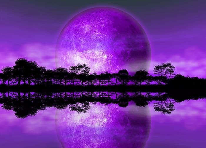 Rising Moon over Alien Planet Purple Photo Wallpaper Nice Wall