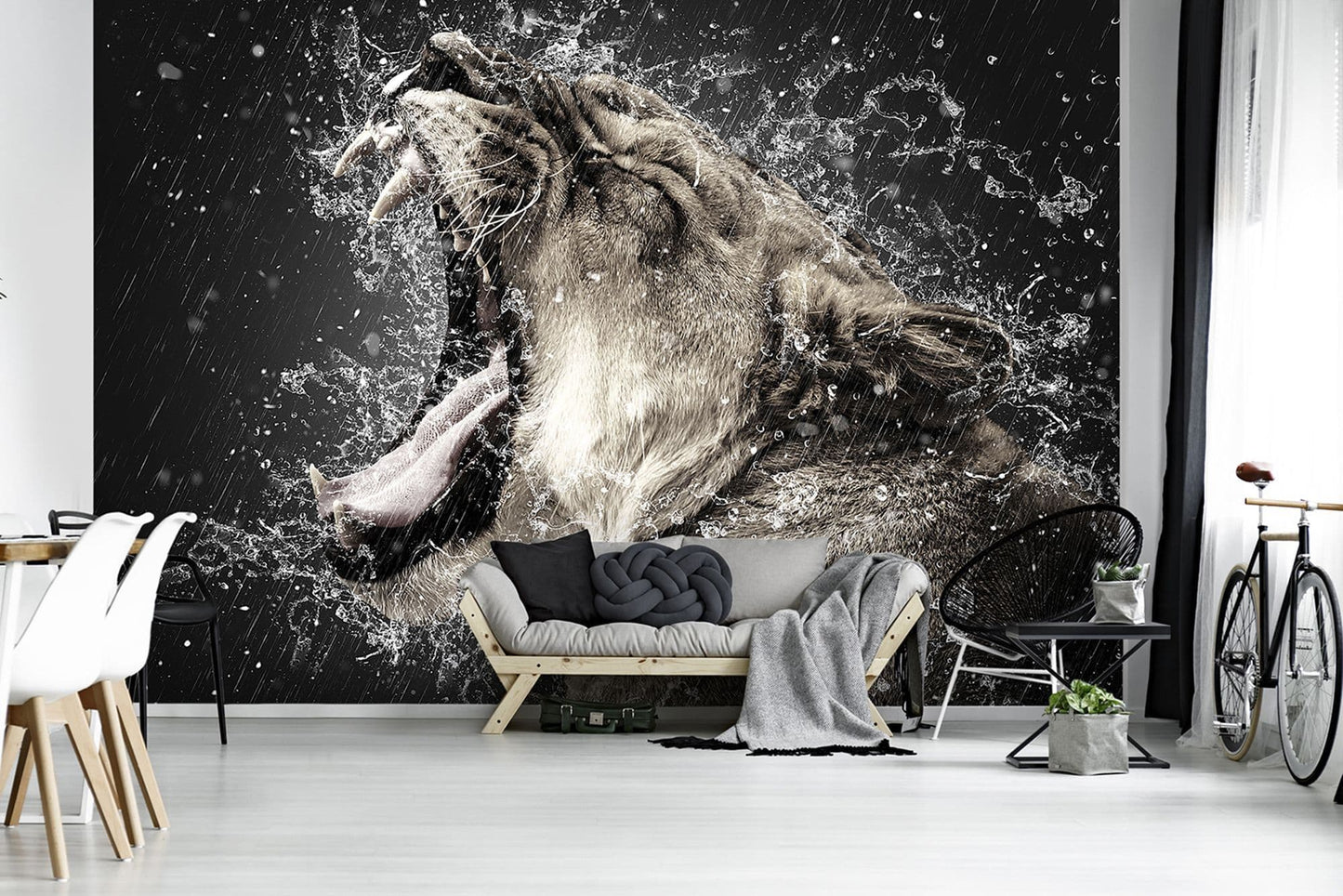 Roaring Wild Cat Non-woven Photo Wallpaper