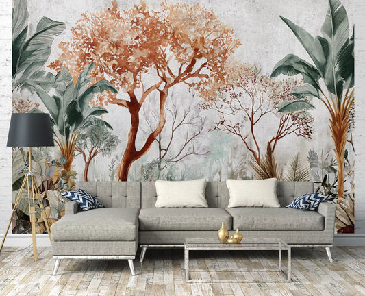 Botanical Design Dinning and Living Room Non-woven Photo Wallpaper