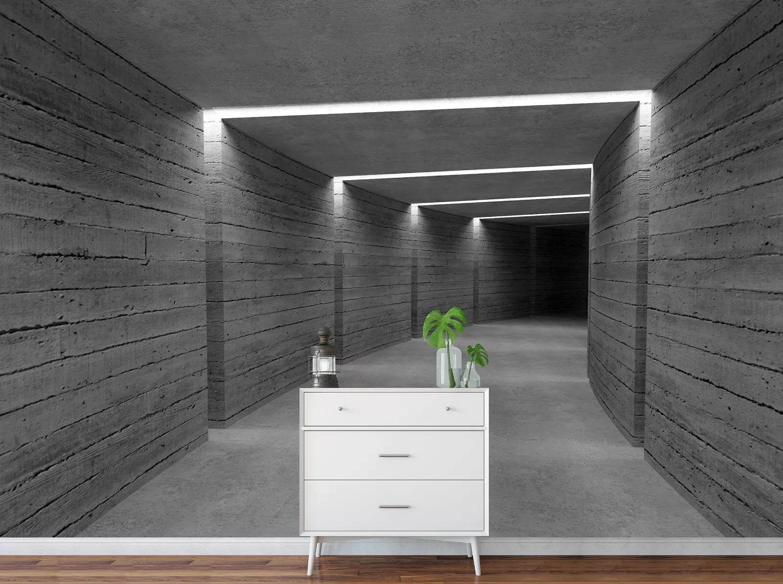 Grey Concrete Tunnel Home Office 3D Non-woven Photo Wallpaper