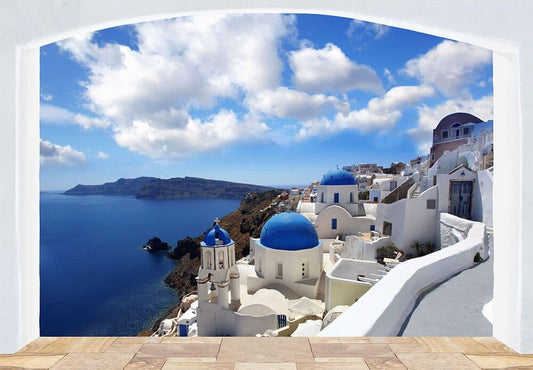 Santorini Greece Sea view from Balcony Photo Wallpaper Nice Wall