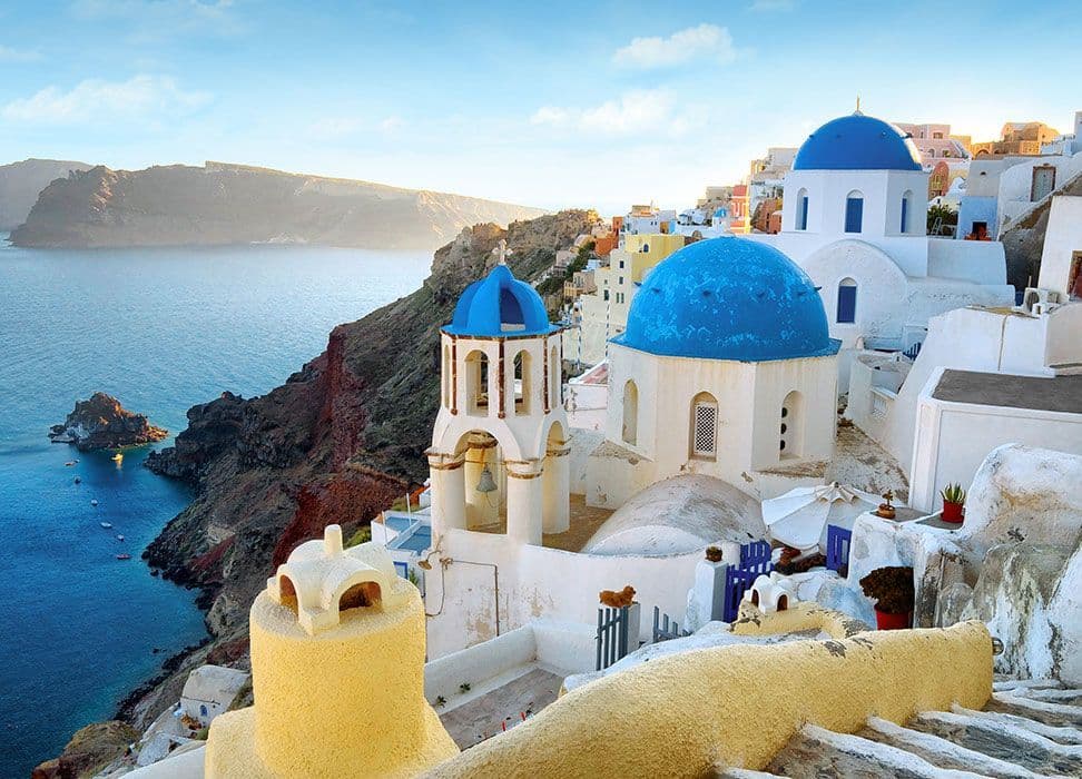 Santorini in Greece seacoast Photo Wallpaper Nice Wall