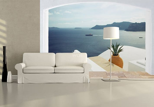 Santorini Sea view from Balcony Photo Wallpaper Nice Wall