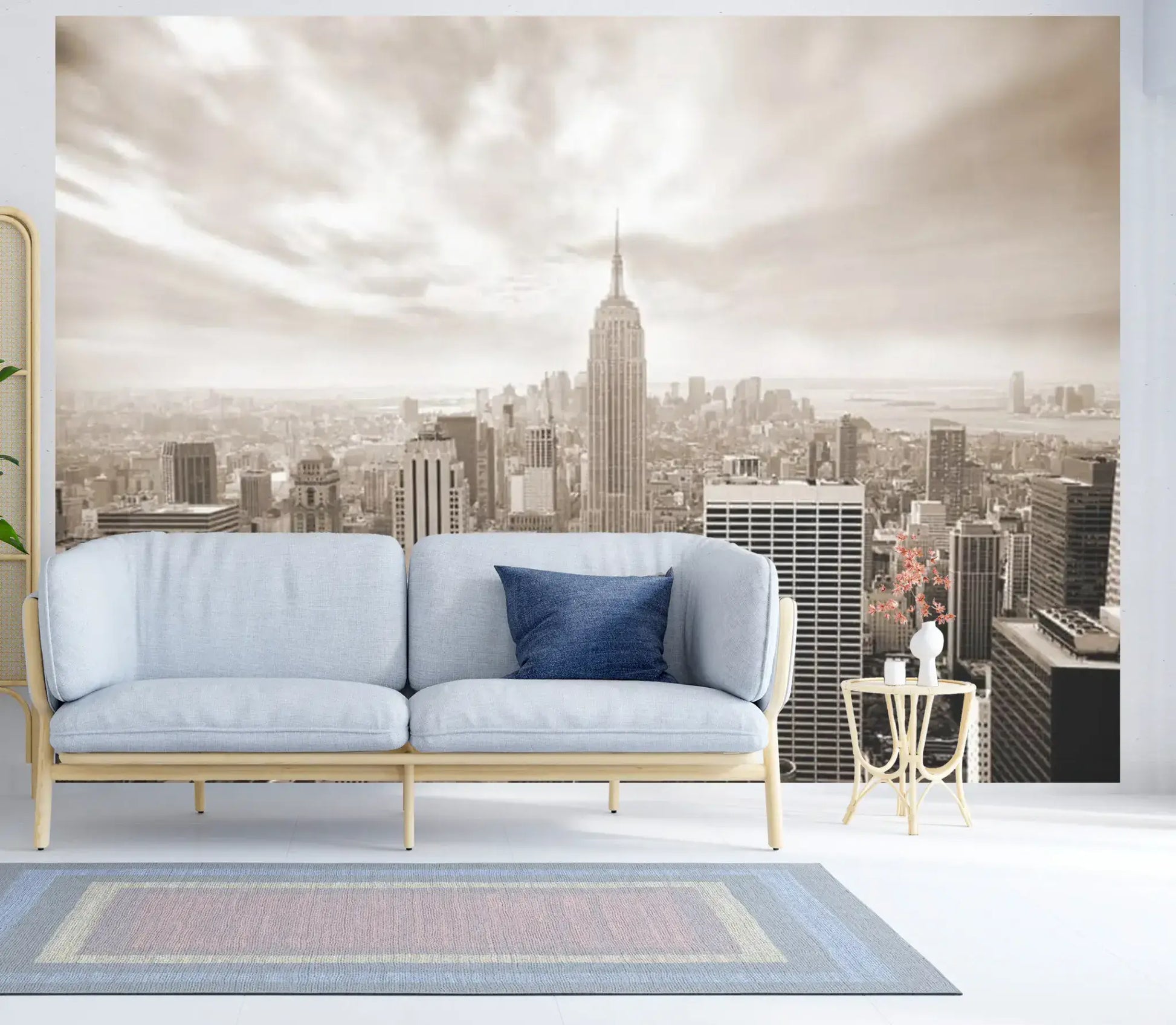 Skyline New York Sepia Photo Wallpaper Nice Wall