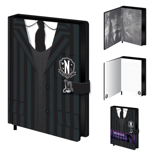Wednesday Uniform Sketchbook Hardcover A5 Lined Notebook