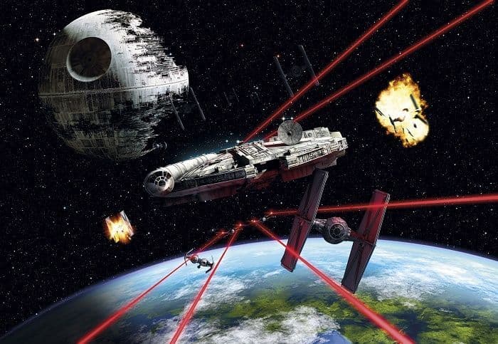 Star Wars Millennium Falcon Fight Photo Wallpaper Star Wars
