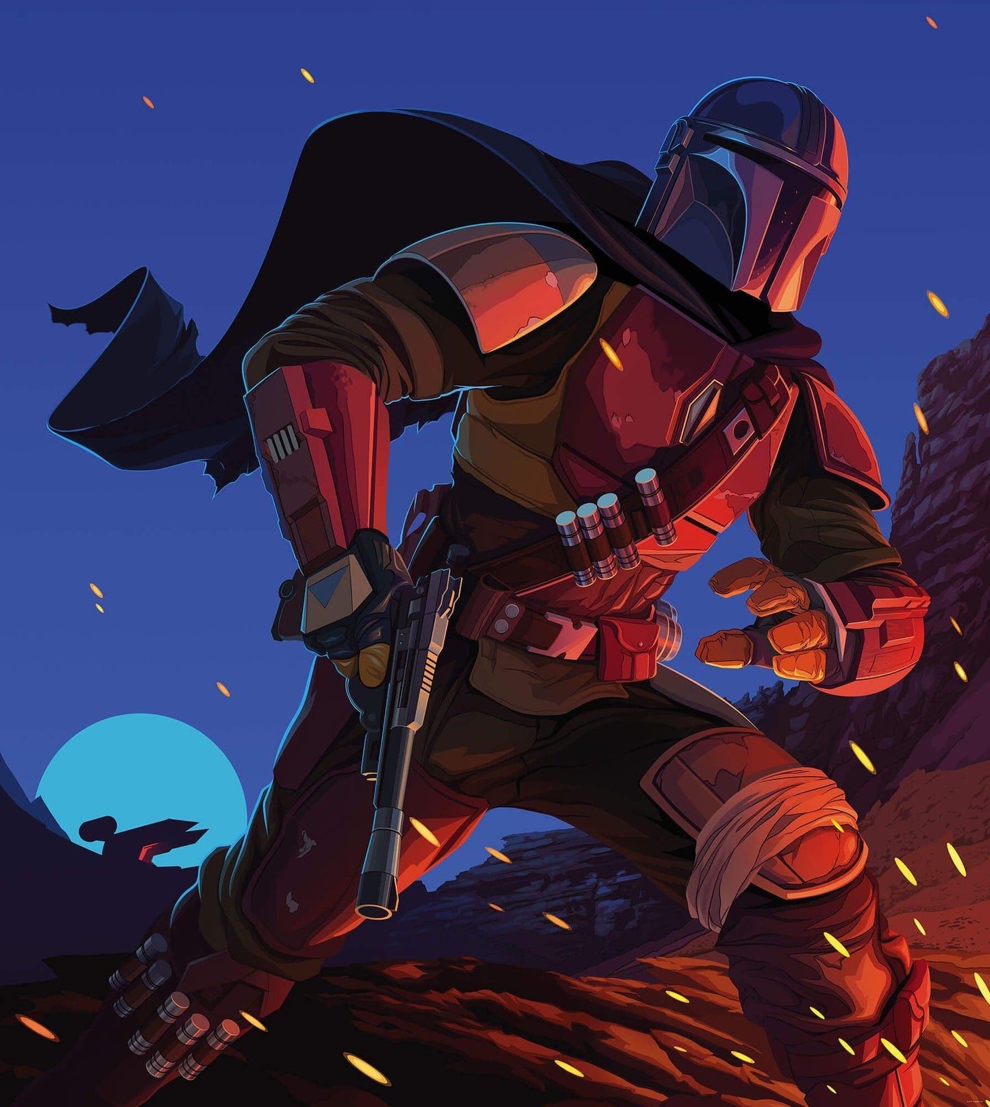 Mandalorian Big Ambush Non-Woven Wallpaper Mural Star Wars