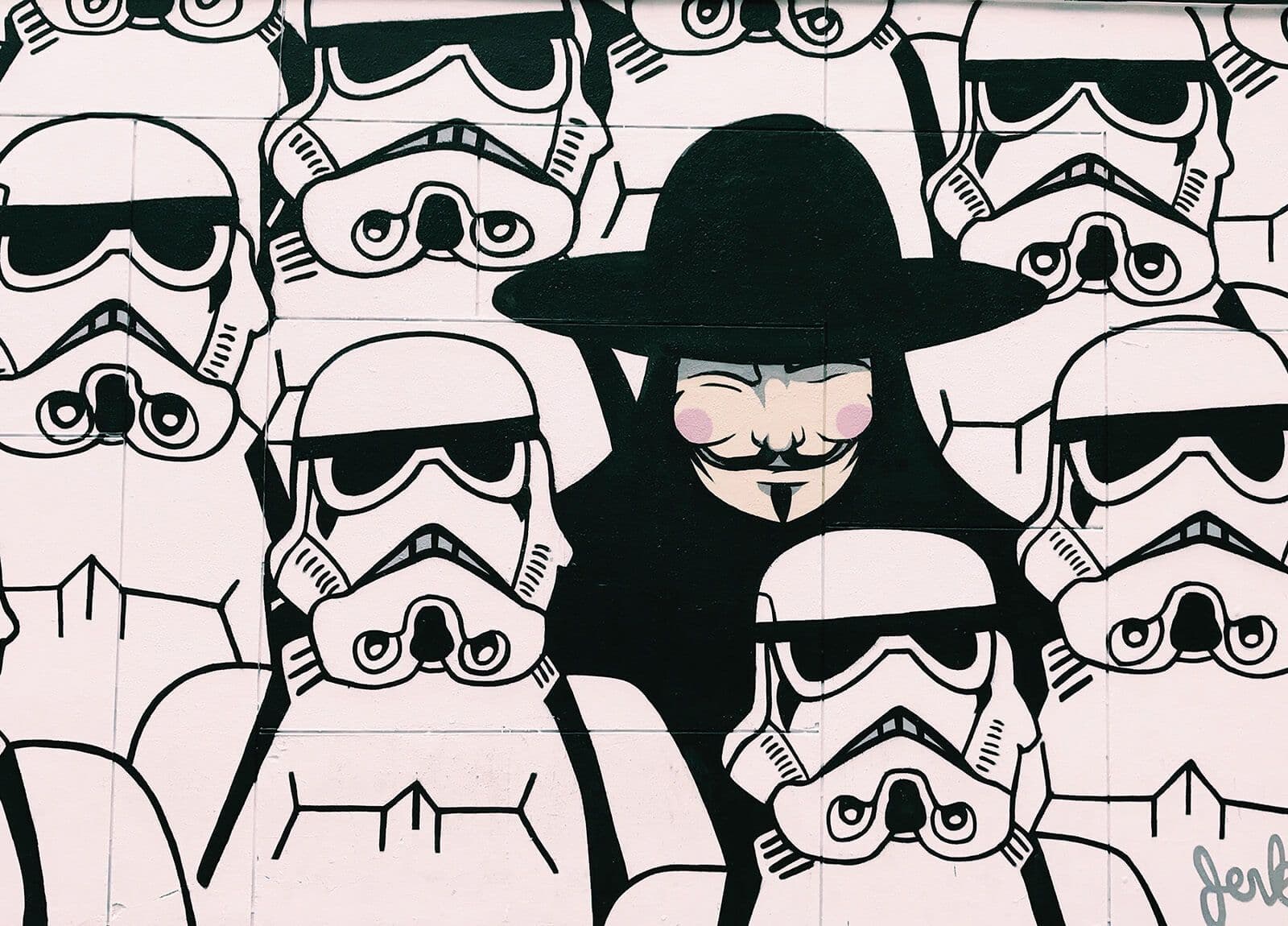 Stormtrooper and Vendetta Art Photo Wallpaper