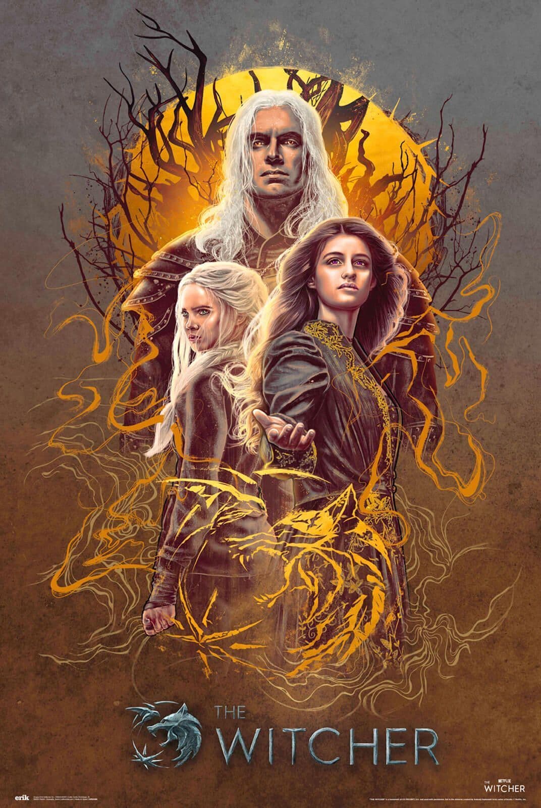 The Witcher 2 Geralt, Ciri, Yennefer Poster