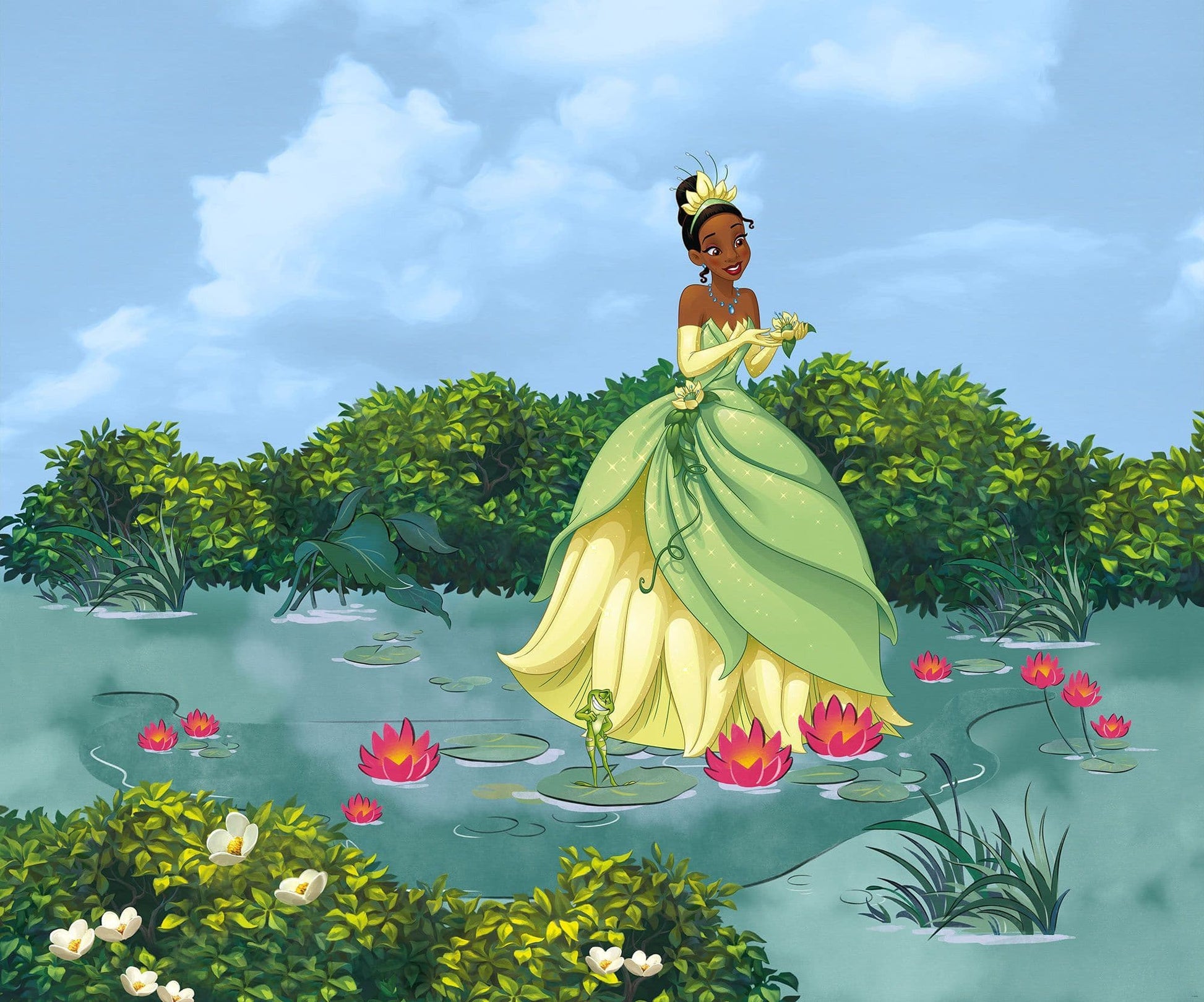 The Princess and the Frog Tiana lucky pond Non-Woven Wallpaper Mural Disney