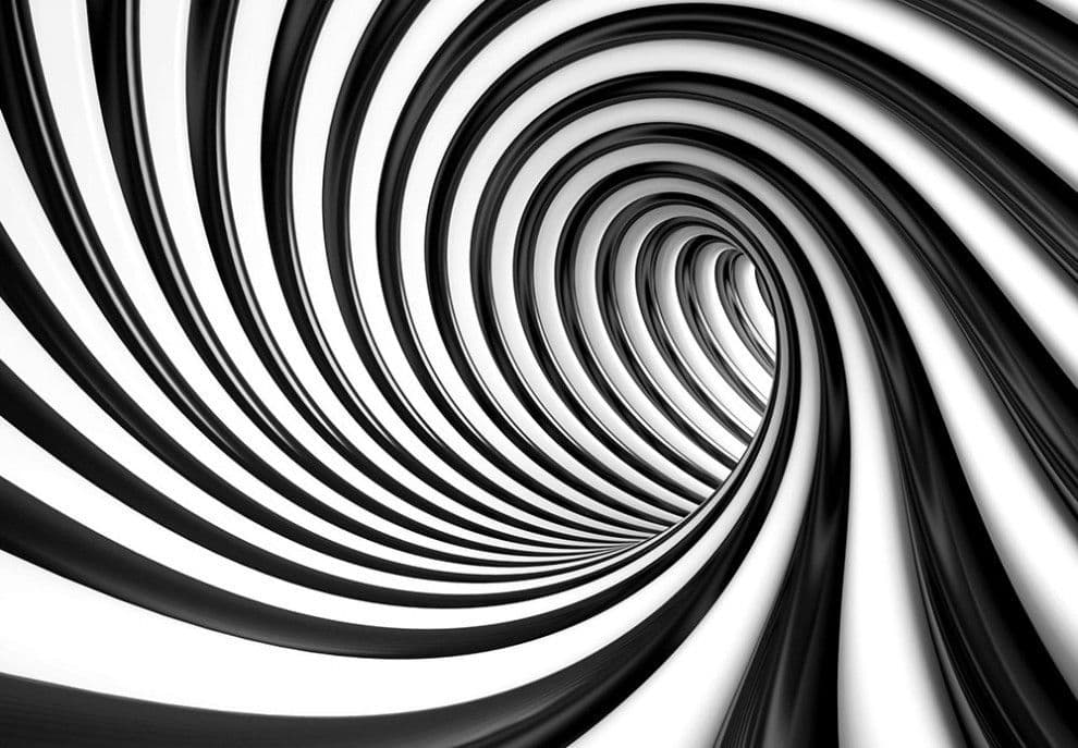 Black and White Twisted Tunnel Photo Wallpaper Nice Wall