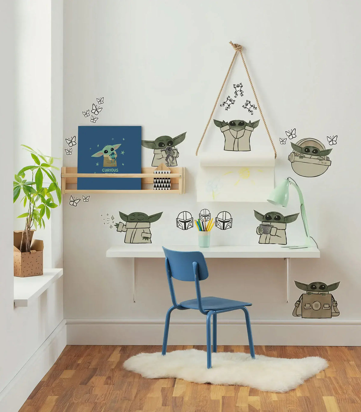 Star Wars The Mandalorian Grogu Cute Wall Stickers Star Wars
