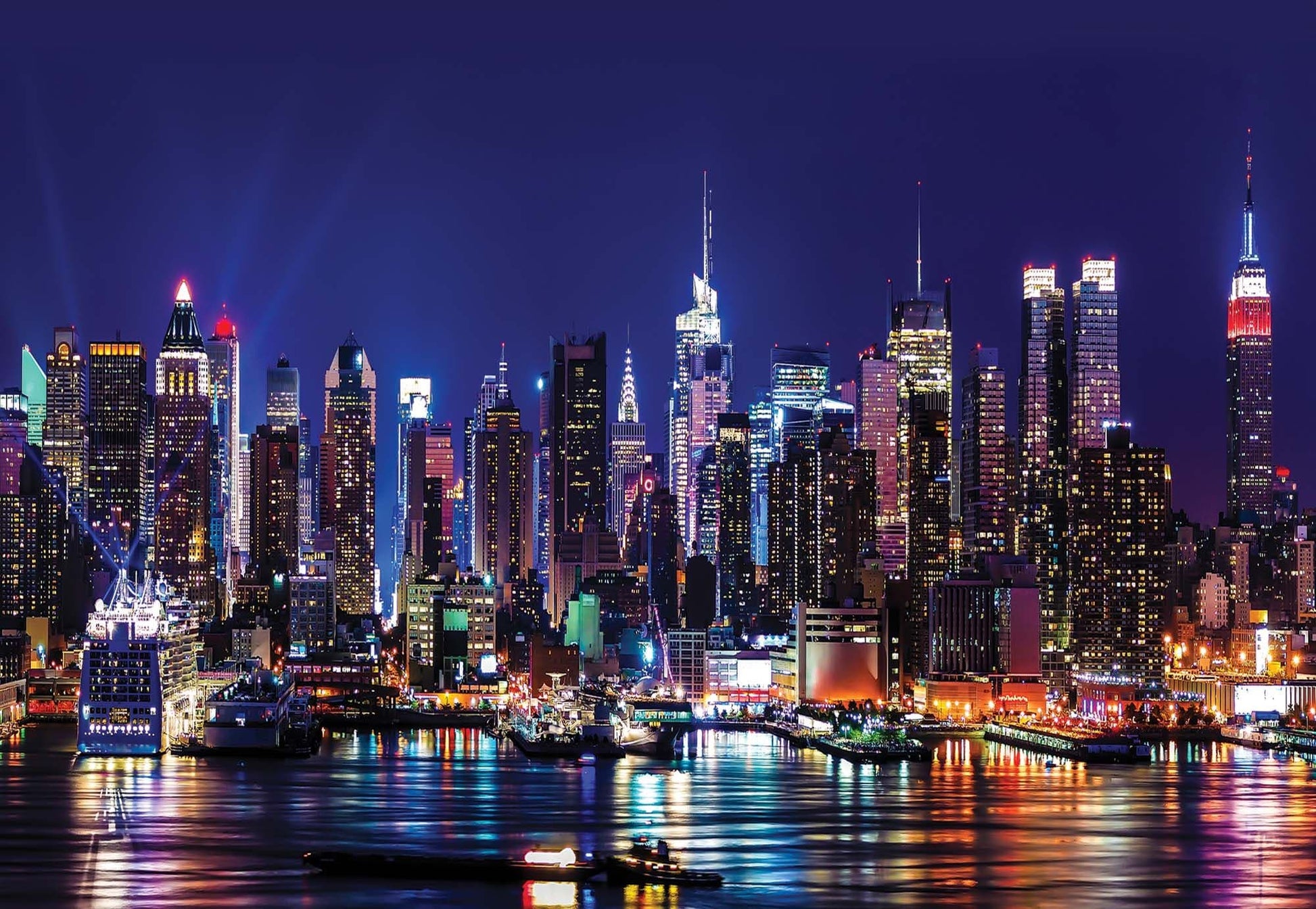 New York Night View Non-woven Photo Wallpaper