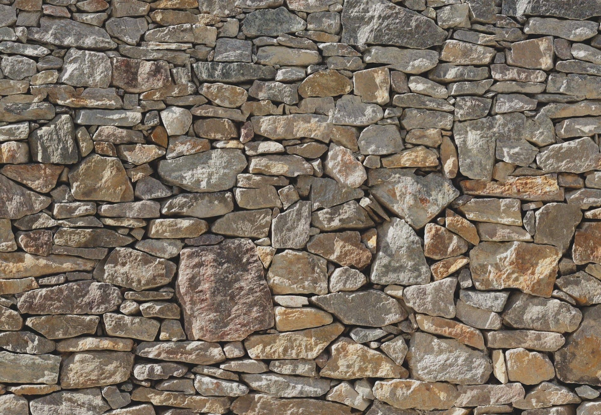 Grey and Orange Natural Stones Non-Woven Wall Mural