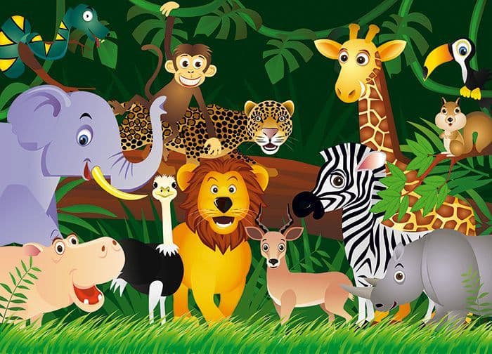 Wild Junge Animals Nursery Photo Wallpaper Nice Wall