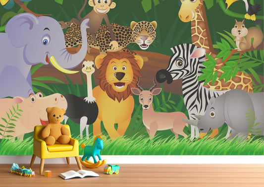 Wild Junge Animals Nursery Photo Wallpaper Nice Wall