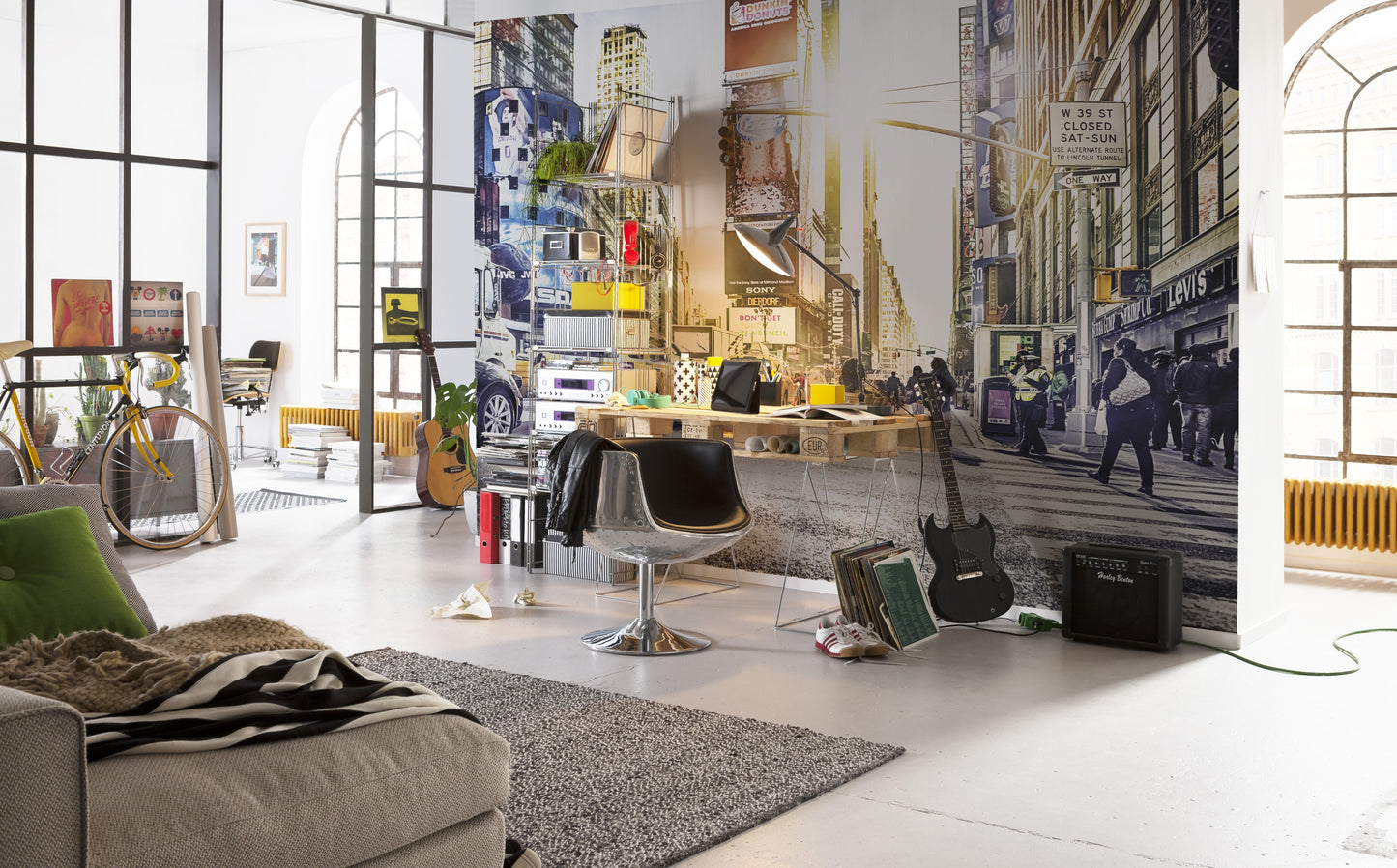 New York Times Square Cityscape Non-Woven Wall Mural (W x H) 368cm x 248cm (144" x 98")