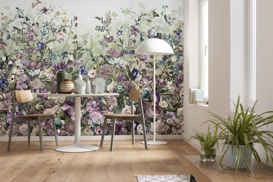 Botanical Design Flowers and Plants Floral Non-Woven Wall Mural  (W x H) 368cm x 248cm (144" x 98")