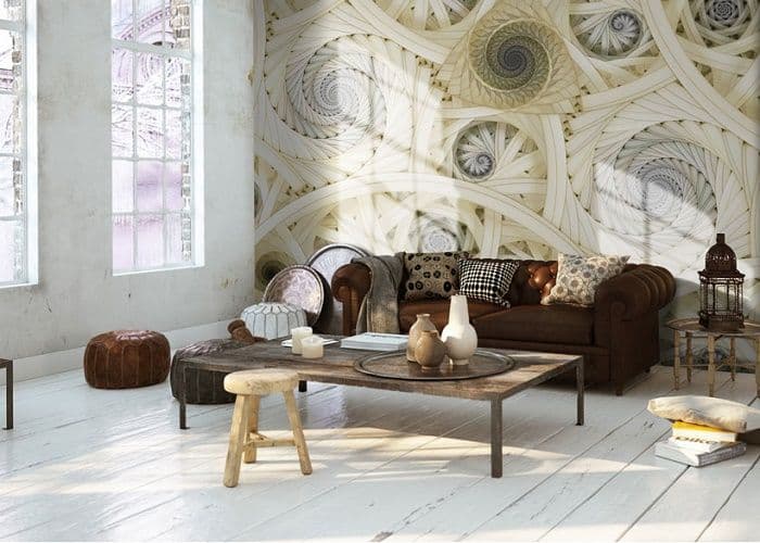Yellow Spirals and Swirls  Photo Wallpaper Nice Wall