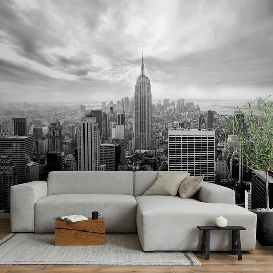 Bkack and White New York Skyline Non-woven Photo Wallpaper 101104-1