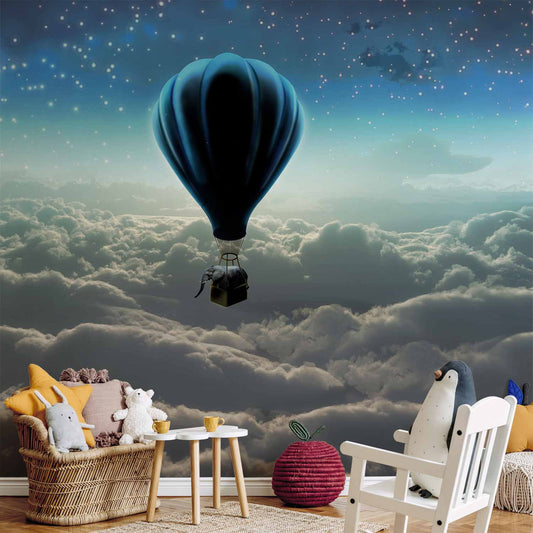 Night Elepant s Expedition Hot Air Baloon Non-woven Photo Wallpaper 10110901-20