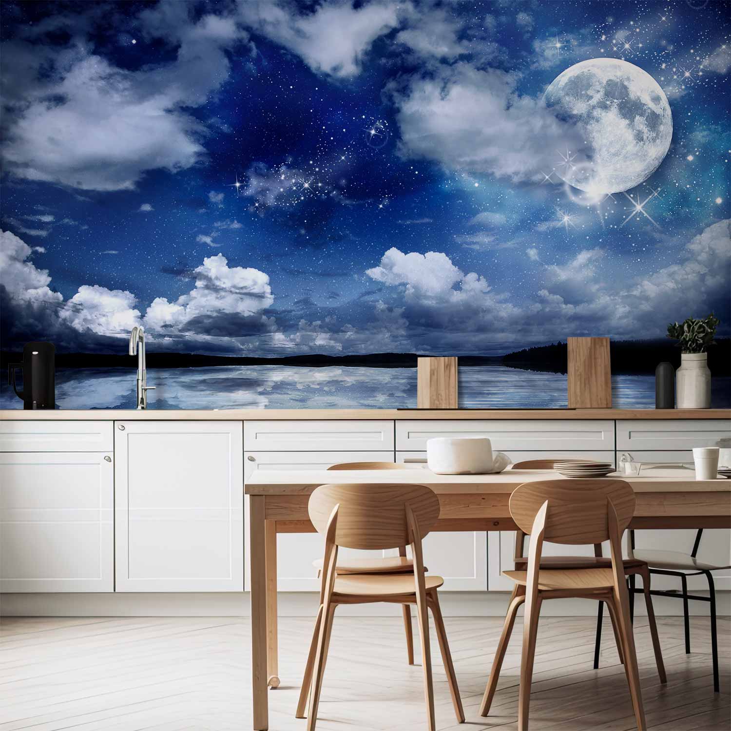 Night Sky With Full Moon Non-woven Photo Wallpaper 10110903-27