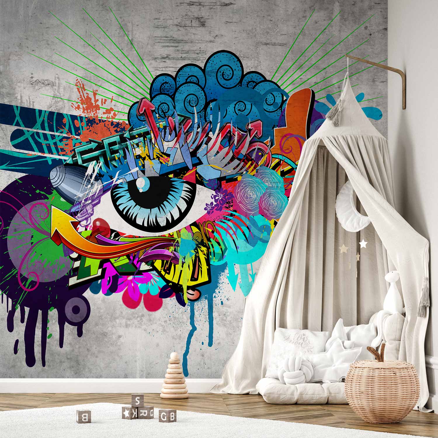 Graffiti Eye Non-woven Photo Wallpaper 10110905-10