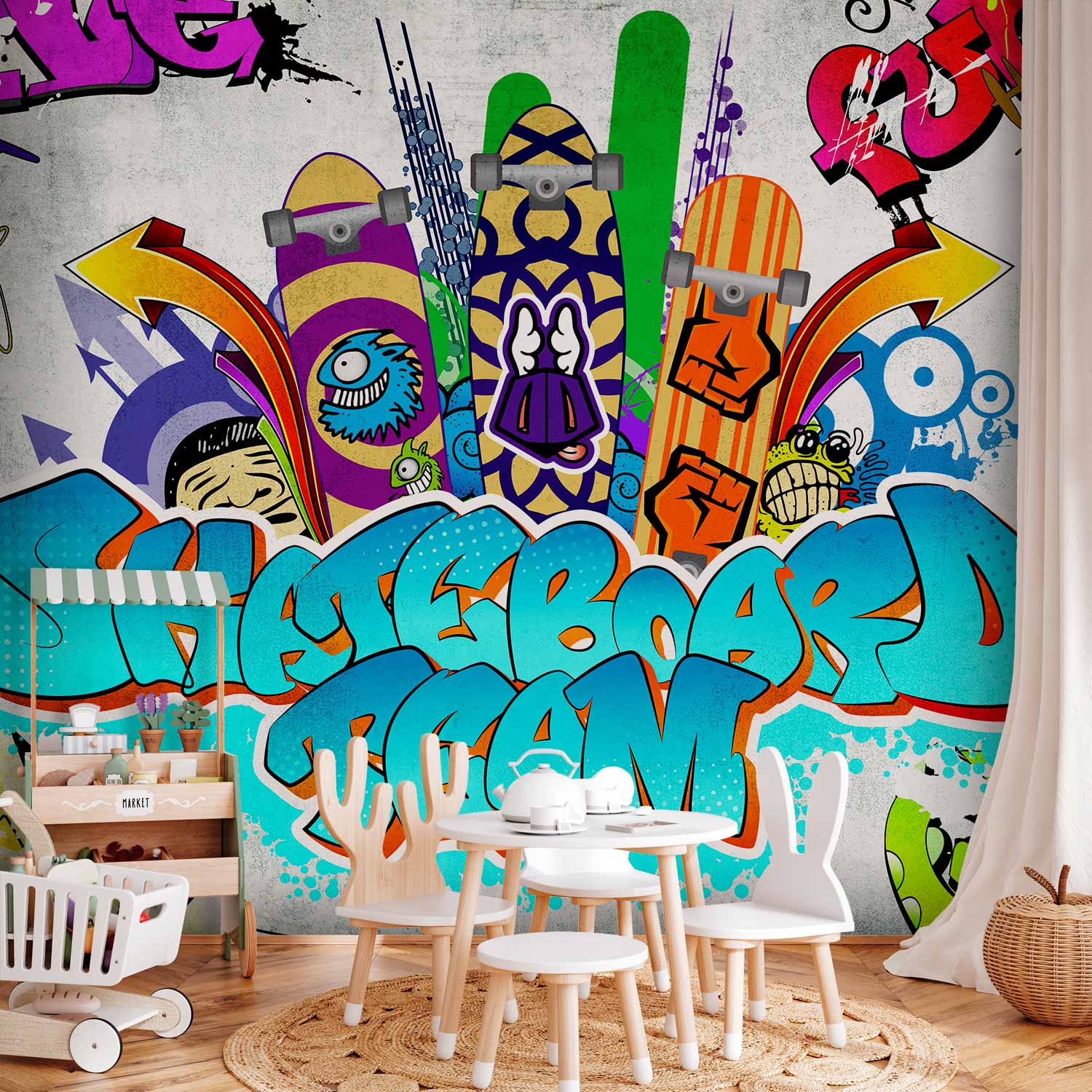 Skateboard Graffiti Non-woven Photo Wallpaper 10110905-46