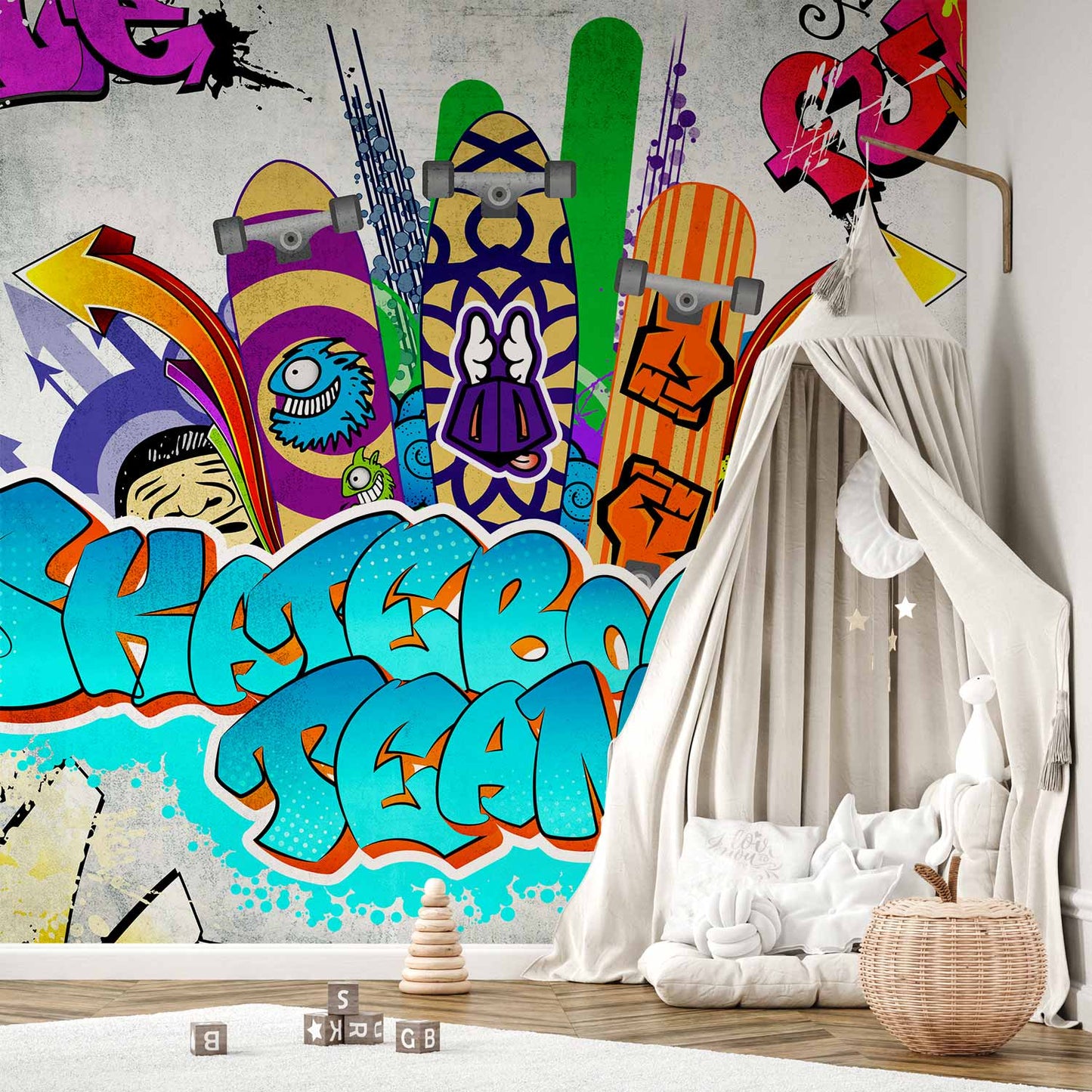 Skateboard Graffiti Non-woven Photo Wallpaper 10110905-46