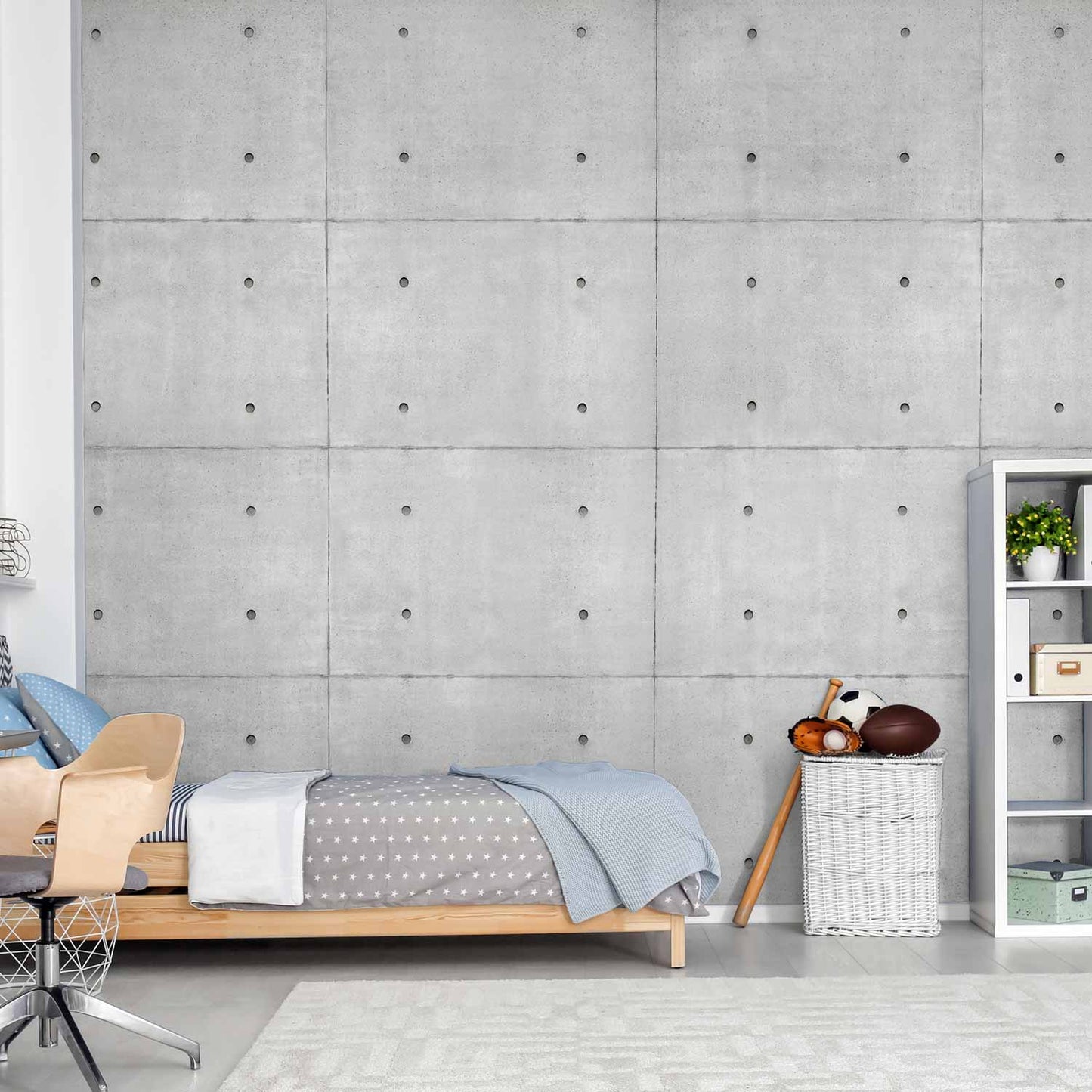 Concrete Blocks Grey Office Non-woven Photo Wallpaper 10110905-95