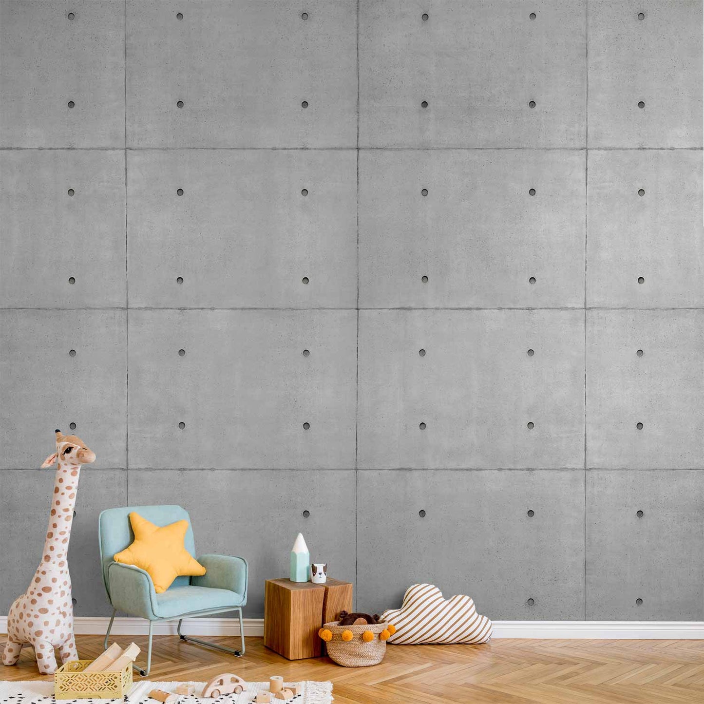 Concrete Blocks Grey Office Non-woven Photo Wallpaper 10110905-95