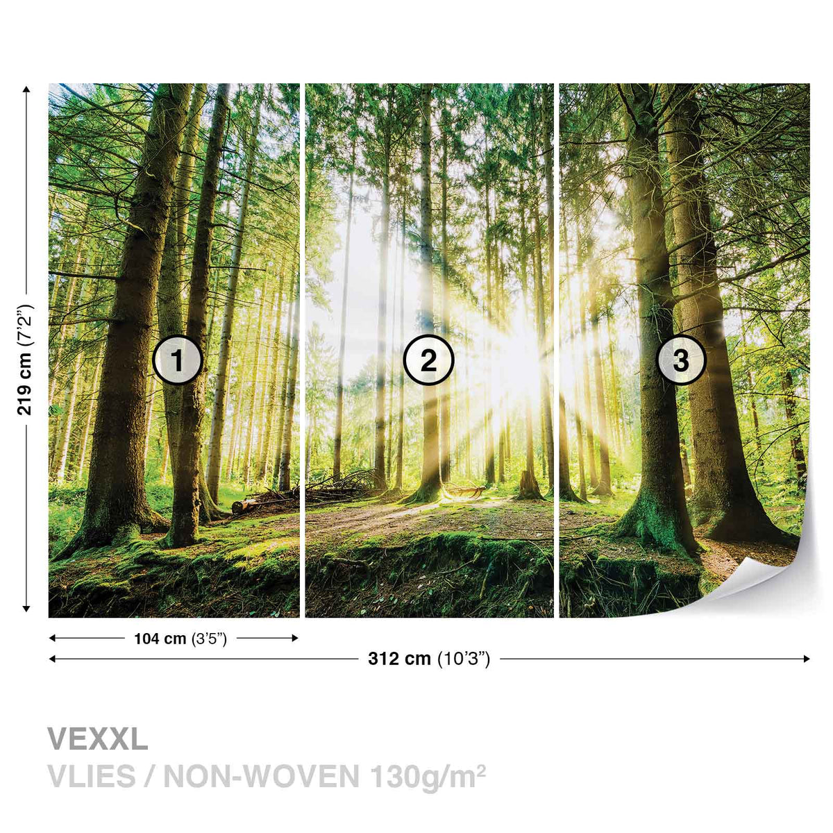 Green Summer Forest Scenery Photo Wallpaper Mural