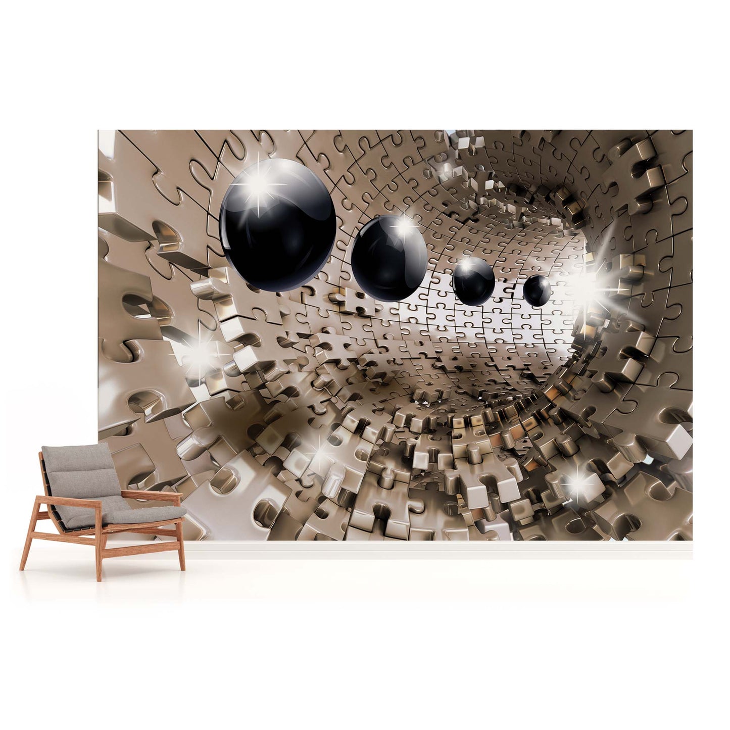 Abstract Geometric Figures 3D Tunnel 3D & Abstract Non-woven Photo Wallpaper (W x H) 368 cm x 254 cm (144" x 100")