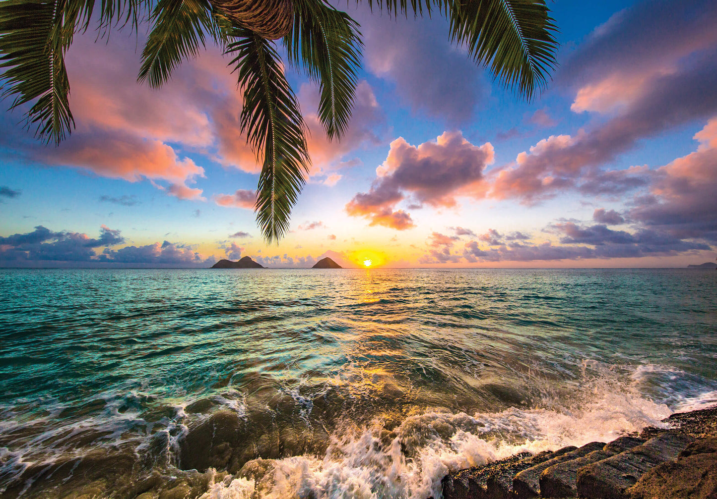 The Setting Sun Over the Ocean Tropical Scenery Non-woven Photo Wallpaper Size Selection