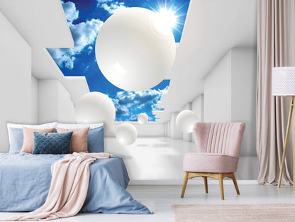 Composition Spheres 3D & Abstract Non-woven Photo Wallpaper (W x H) 368 cm x 254 cm (144" x 100")